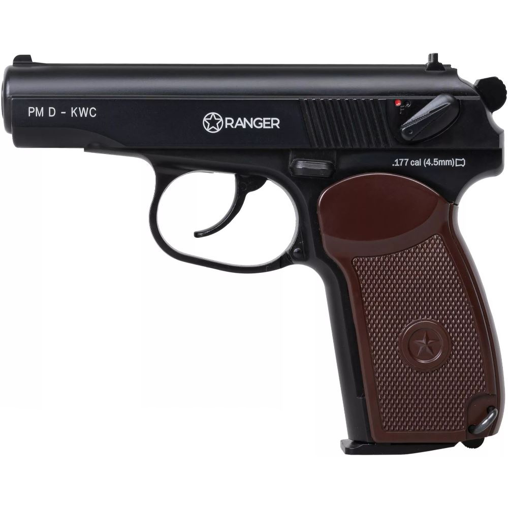 Explore the KWC PM Makarov CO2 Pellet Pistol - a realistic replica with metal build and rifled barrel. Perfect for accurate plinking at ReplicaAirguns.ca.