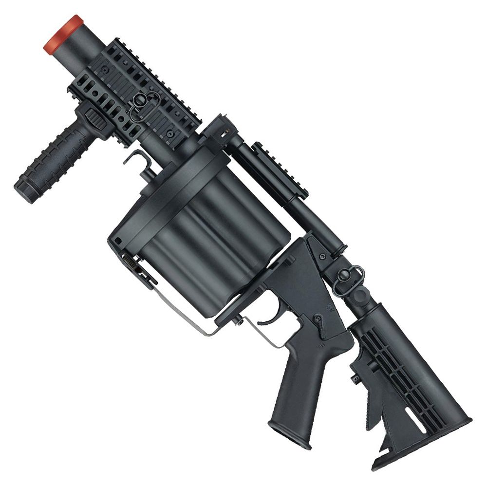 xplore the versatility of the Adjustable Length Airsoft Grenade Launcher, with a range of 725-630mm and a 200mm barrel. An essential tool for airsoft enthusiasts.