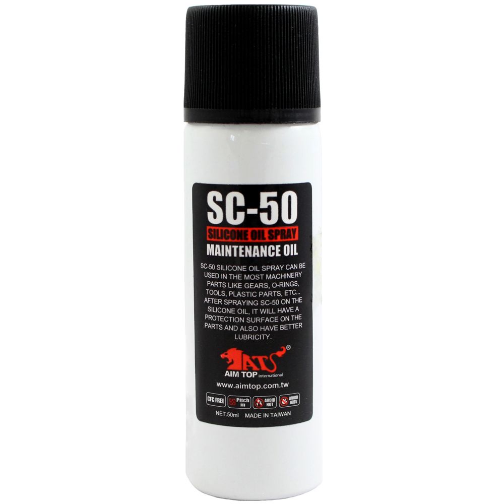 Discover the SC-50 Silicone Oil Spray. An essential lubricant for airsoft and real steel guns. Ensures proper maintenance and protection. Available at ReplicaAirguns.ca!
