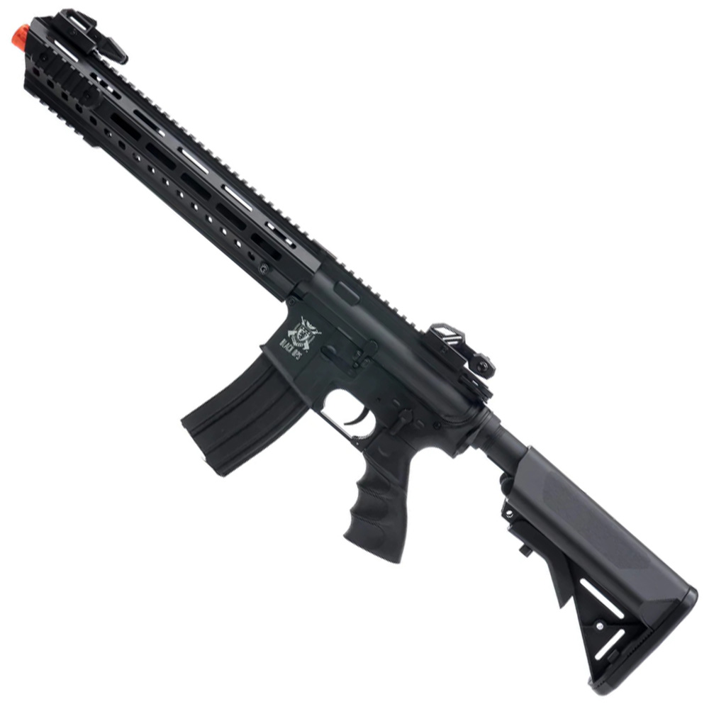 Explore the Barra Black Ops M4 Viper MK5 AEG Airsoft Rifle, a lightweight and affordable option. Semi & Full Auto, 420fps with .12g BBs. Plastic build, adjustable sights, and more. Available at ReplicaAirguns.ca.