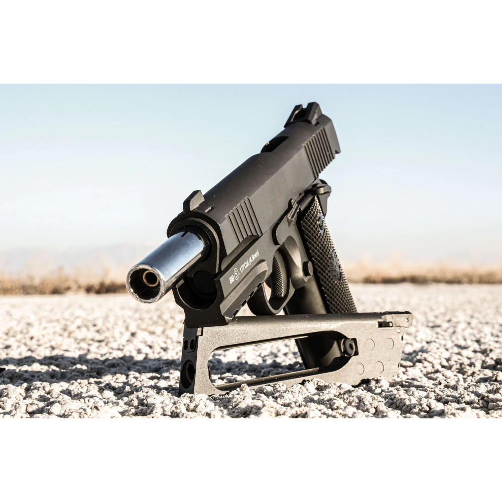Explore the Barra 4006 CO2 Blowback BB Pistol, a full metal replica with 17-round drop-out magazine. Realistic blowback action, field strippable, and tactical design. Available at ReplicaAirguns.ca.