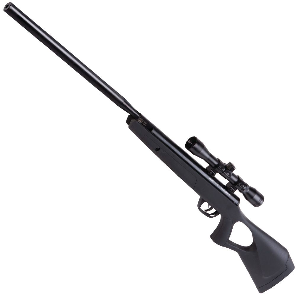 The Crosman Break Barrel Pellet Rifle, powered by Nitro Piston technology, offering more accuracy, speed, and power. Durable all-weather synthetic stock, integrated muzzle brake for reduced noise, 4x32mm CenterPoint scope for downrange accuracy.