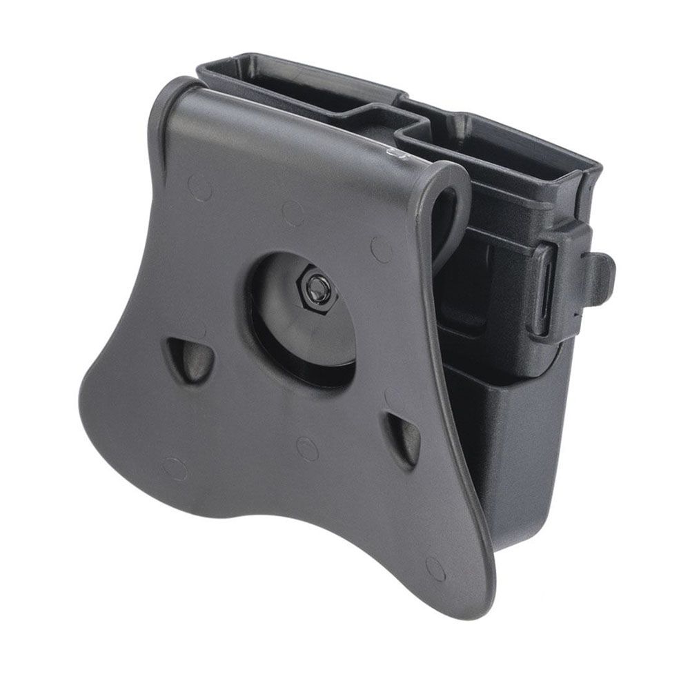 Discover the versatile Amomax Universal Double Magazine Pouch, compatible with various caliber single or double stack magazines. Available at ReplicaAirguns.ca for shooting sports, tactical use, and personal defense.
