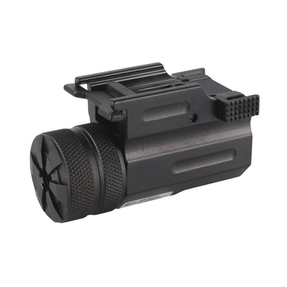 Enhance your firearm with the Tactical Green Laser. Super bright, quick-detach weaver mount for easy installation. Requires CR123 batteries (not included). Available at ReplicaAirguns.ca.