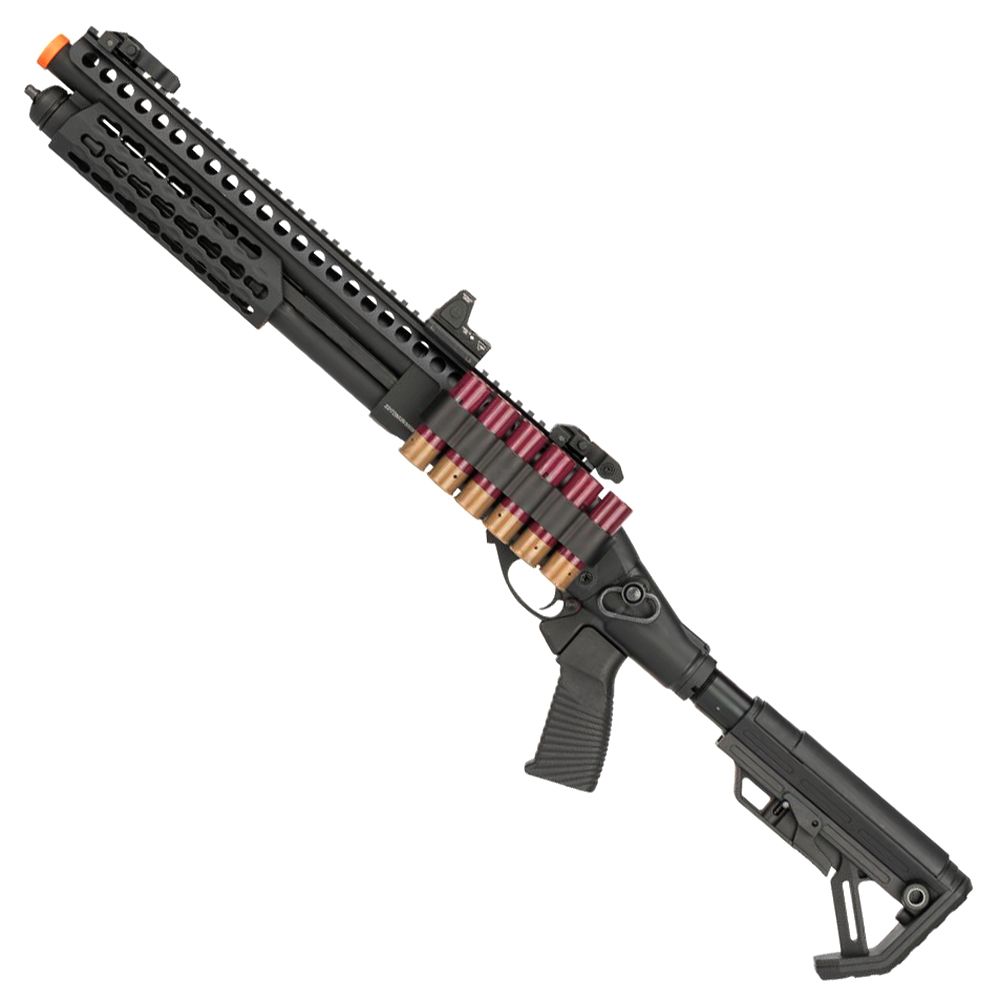 Explore the Jag Arms SPX2 Scattergun, a high-quality green gas pump-action airsoft shotgun with realistic features. Buy now at ReplicaAirguns.ca.
