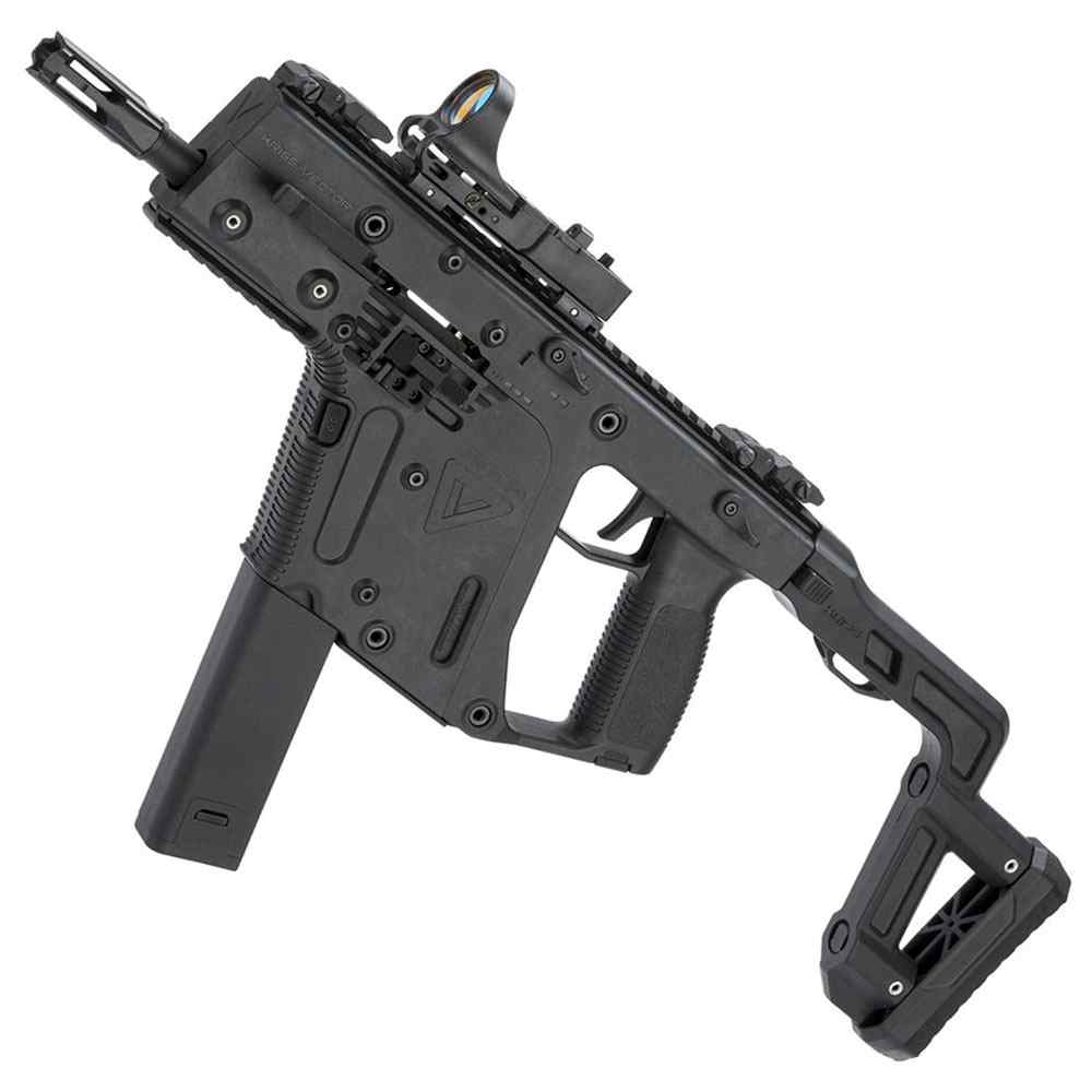 Explore the Krytac KRISS Vector GEN II Airsoft Rifle with licensed external features. Ambidextrous controls, 8mm VECTOR gearbox, and adjustable rotary hop-up. Available at ReplicaAirguns.ca.