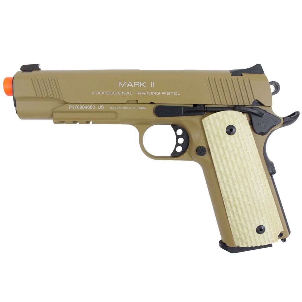 Explore the KWA M1911 MK PTP Series - a modernized version of the classic M1911, featuring tactical enhancements. Designed for training, it offers front and rear serrations, 3-dot combat sights, and a Picatinny rail. Available at ReplicaAirguns.ca.