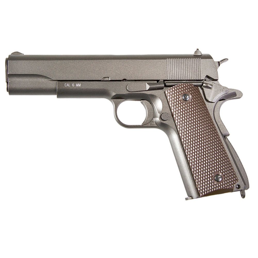 Explore the KWC M1911 CO2 Blowback Airsoft Pistol at ReplicaAirguns.ca. With full blowback action, metal construction, and realistic details, this Colt M1911 A1 replica offers an authentic shooting experience.