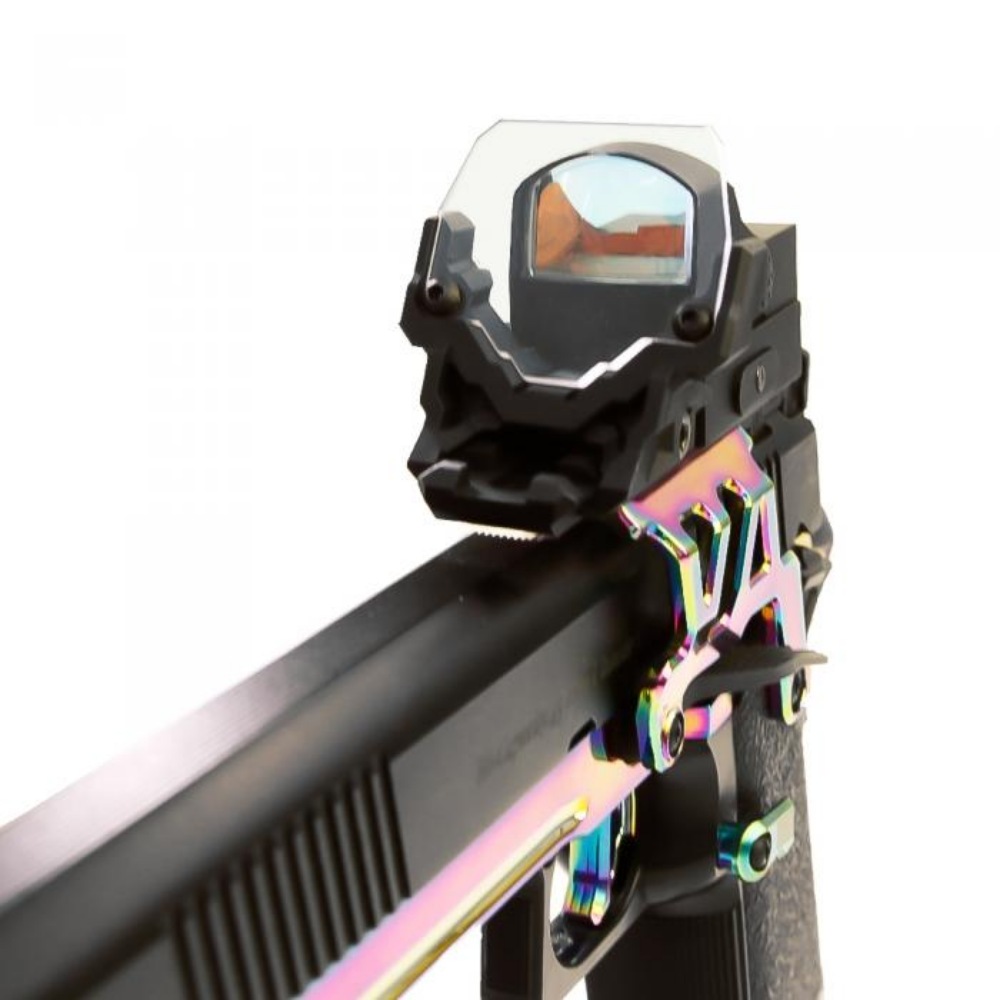 Safeguard your red dot, magnified optic, or scope with the Nitro. Vo Aegis Sight Protector. The angled "Aegis" shield deflects BB impact, ensuring protection. Compatible with Standard Picatinny Rail. Available at ReplicaAirguns.ca.