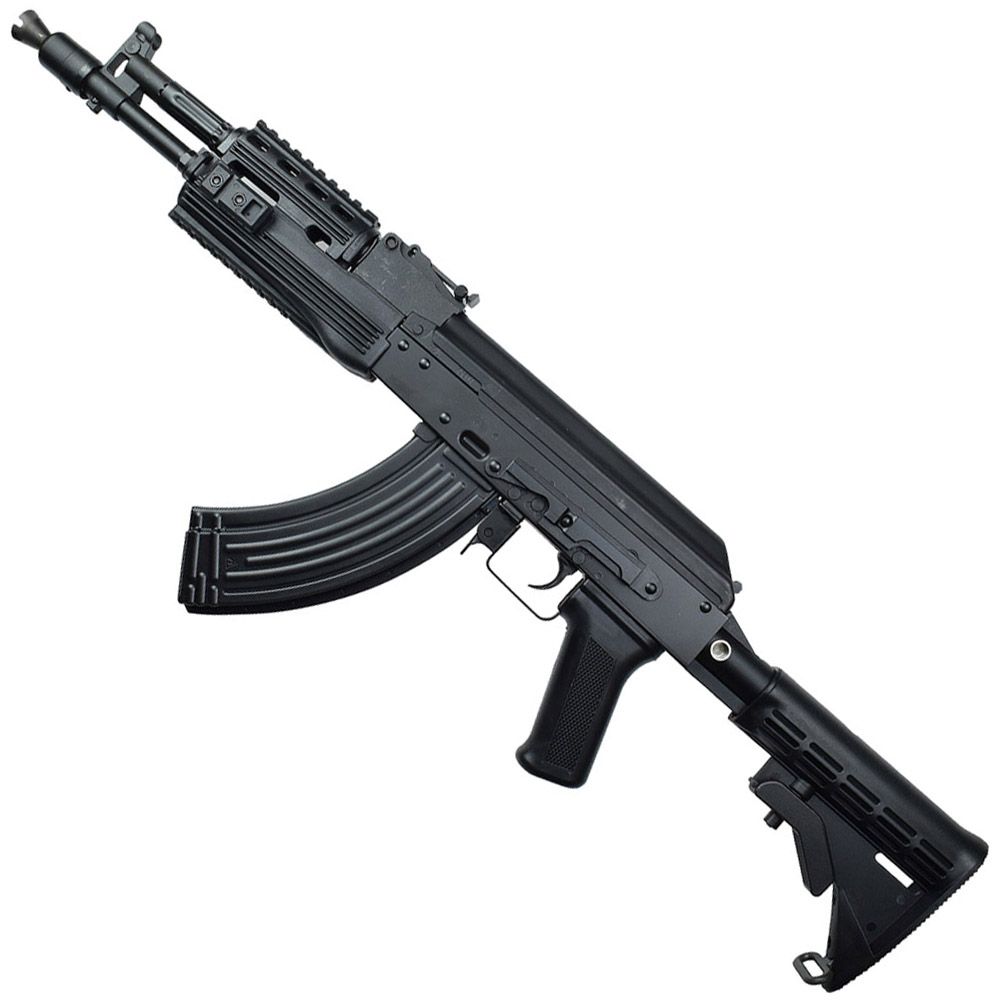 Explore realism with the LCT Airsoft TK104 Electric Rifle. Full metal, retractable stock, 4-sided railed handguard. Realistic takedown, adjustable hop-up, 130-round mag. Batteries not included. Buy now!