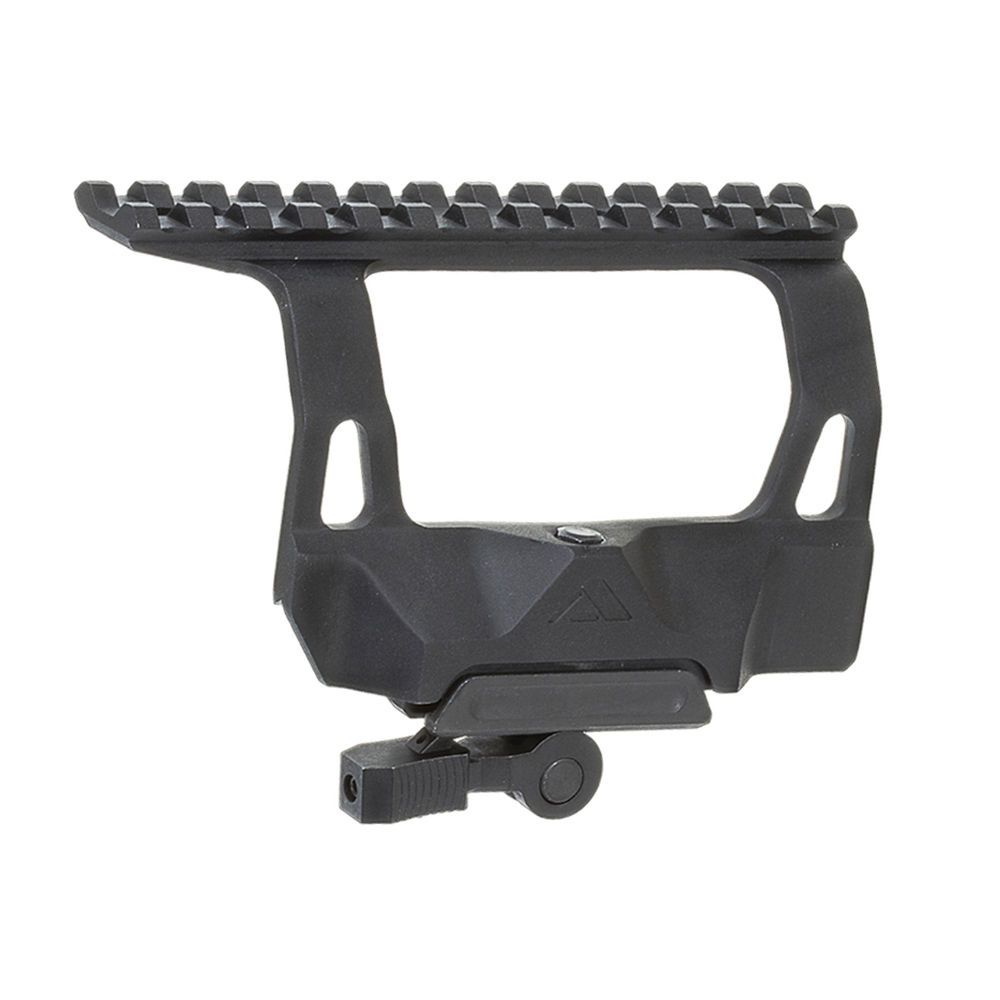 The Aim Sports AKM Picatinny Rail Mount offers a unique slimline design, quick detach system, and a slotted Mil-Spec 1913 Picatinny top rail. Perfect for AKM rifles, providing flexibility and secure attachment.