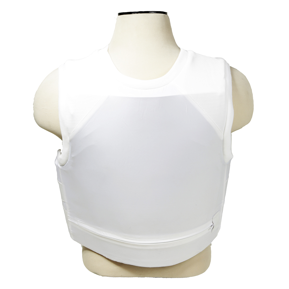 Concealed Carrier Vest with Two Level IIIA Ballistic Panels - White - Medium