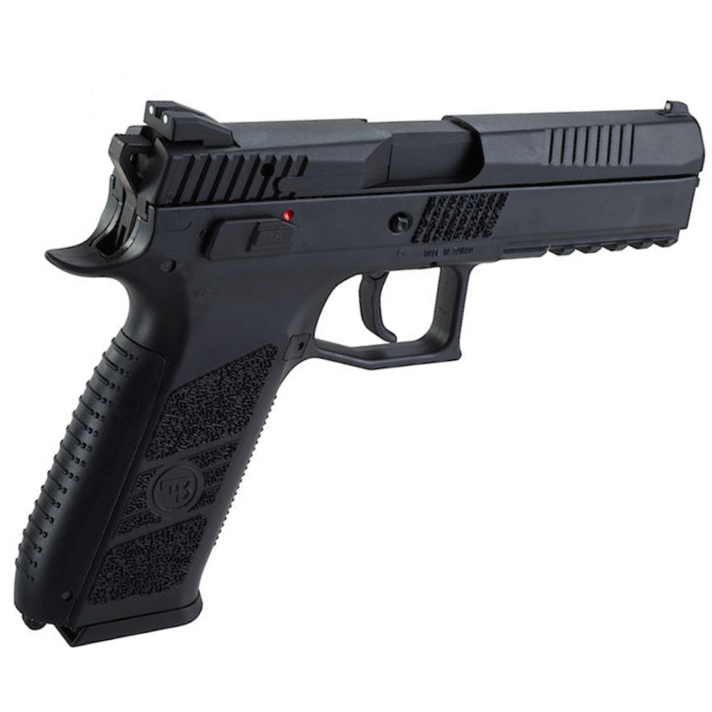 Explore the KJ Works CZ P-09 GBB Airsoft Pistol at ReplicaAirguns.ca. Durable metal & polymer construction, 25-round capacity, and realistic 376 FPS. Buy CO2, Green Gas, and magazines.