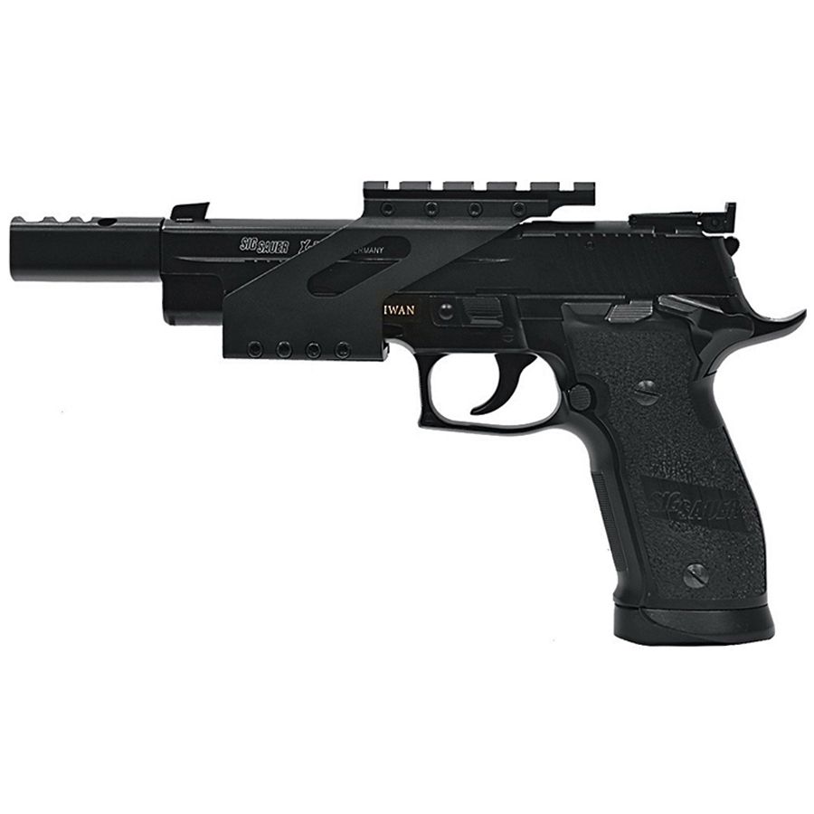 Explore the realism of the Cybergun Sig Sauer X-Five P226 Open BB Pistol. Heavy blowback, precise accuracy, and all-metal build. Available at ReplicaAirguns.ca.