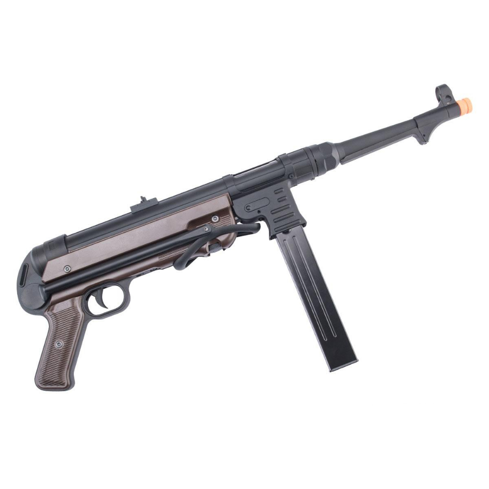 Explore the MP40 CO2 Gas Blowback Airsoft Pistol, a durable and authentic replica of the iconic 1940 German machine pistol. Full metal construction, gas blowback, and adjustable hopup. Buy the magazine and CO2 cartridges at ReplicaAirguns.ca.