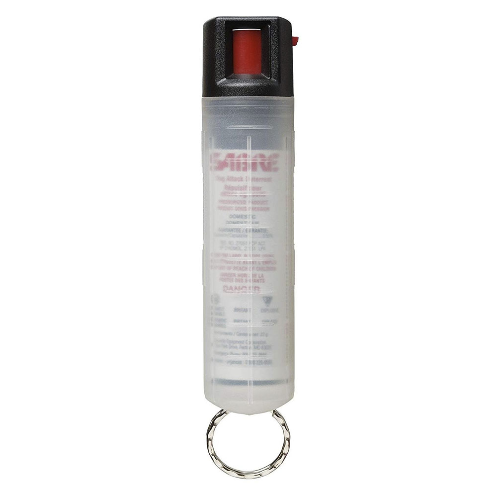 Enhance safety with Saber Dog Pepper Spray. Compact 22g canister, one-handed use, effective up to 3m. Available at ReplicaAirguns.ca for secure pet protection.