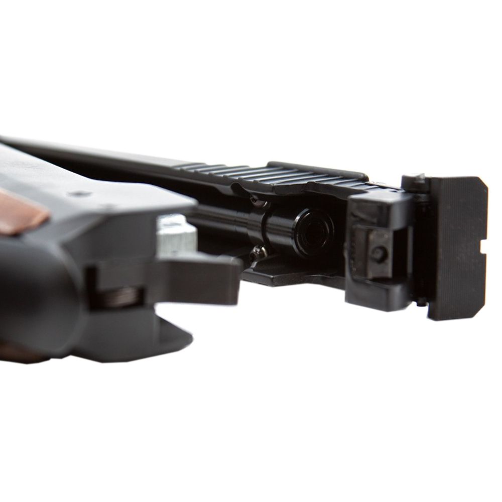 Explore precision shooting with the Sig Sauer ASP Super Target .177 Caliber Pellet Pistol. Featuring a 7.5-inch steel rifled barrel, adjustable trigger, and ambidextrous design. Buy now at ReplicaAirguns.ca.