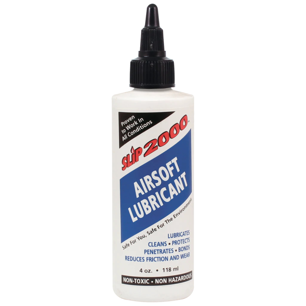 Enhance Airsoft gear with Slip 2000 Lubricant. 100% synthetic formula prevents hardening. Ideal for Co2 use. Get it at ReplicaAirguns.ca for peak performance.