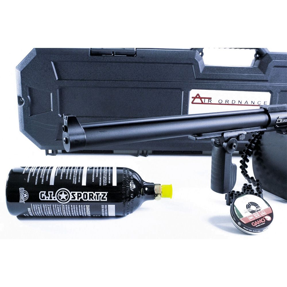 Explore the Air-Ordnance SMG .22 air gun on ReplicaAirguns.ca. Fully automatic and belt-fed, it delivers up to 600fps. The ultimate air gun experience. Buy now!