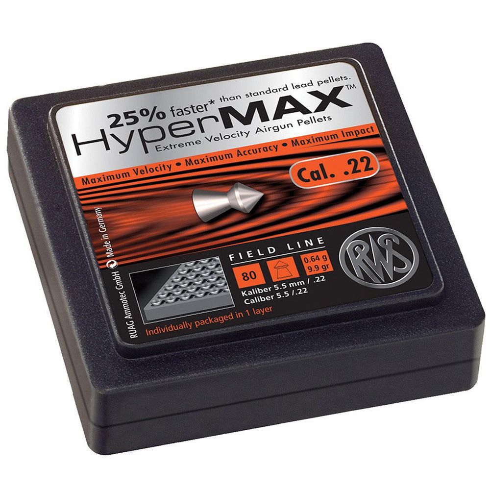 RWS Hypermax .22 Pellets 80-Pack