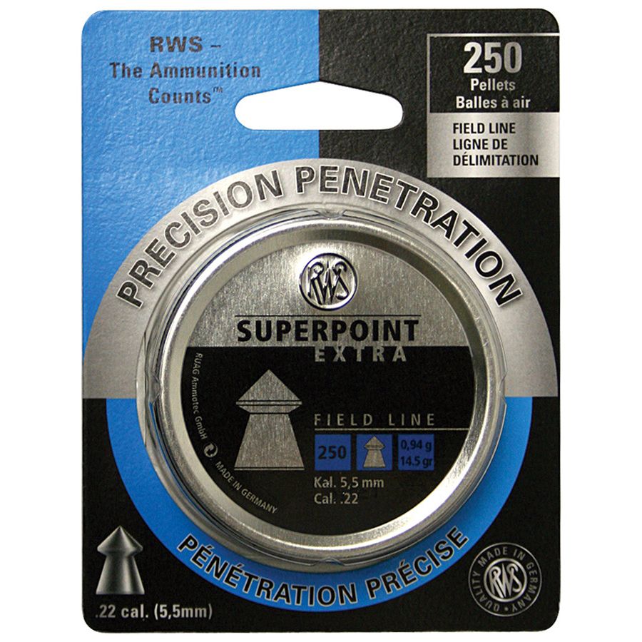 RWS Superpoint Extra 0.94 .22 Cal Pellets 250-Pack