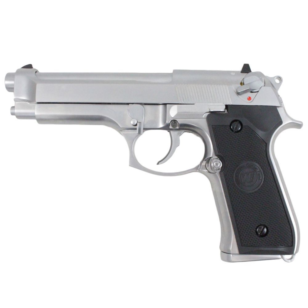 トイガン BERETTA M92F INOX EVOLUTION MODEL GUN WE M92 Chrome Full-Auto GBB Airsoft Pistol | ReplicaAirguns.ca