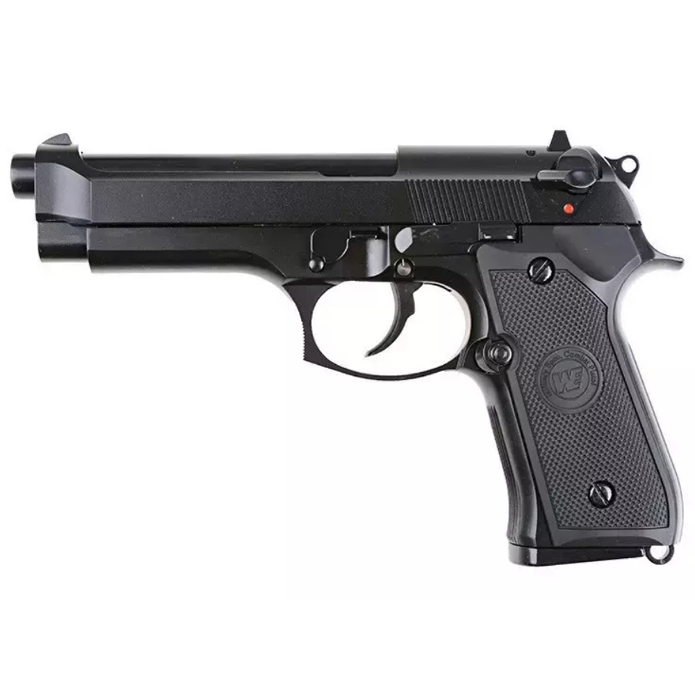 Explore the newest WE M9 Gas Blowback Airsoft Pistol. Professional training weapon with MEU rubberized grip, threaded barrel, and heavy-weight gas blowback. Buy now at ReplicaAirguns.ca.