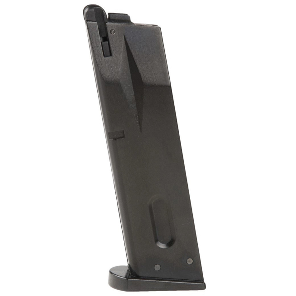 Elevate your WE M9/M92 Series GBB Pistol with the 25-round magazine. Durable metal construction for reliable feeding. Available in black at ReplicaAirguns.ca.