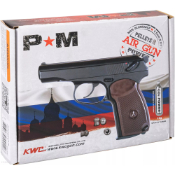 Explore the KWC PM Makarov CO2 Pellet Pistol - a realistic replica with metal build and rifled barrel. Perfect for accurate plinking at ReplicaAirguns.ca.