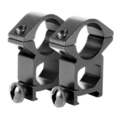 Upgrade your weapon with Aim Sports High Profile 1 Inch Weaver Rings. Wobble-free, weaver base mount with a locking plate. Lightweight aircraft-grade aluminum for perfect balance.