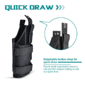 Discover the Universal Airsoft Holster perfect for Glock, Hi capa, 1911 & more. Available in black for tactical shooting & airsoft events at ReplicaAirguns.ca.