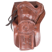 Western Justice Hand Tooled 6 Inch Leather Holster