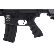 Explore the Barra Black Ops M4 Viper MK5 AEG Airsoft Rifle, a lightweight and affordable option. Semi & Full Auto, 420fps with .12g BBs. Plastic build, adjustable sights, and more. Available at ReplicaAirguns.ca.