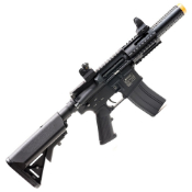 View detailed images of the Barra Black Ops SR4 CQ Airsoft Rifle. Compact, 370 FPS, and AEG for a powerful, realistic experience. Available at ReplicaAirguns.ca.