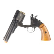 View the Schofield No. 3 CO2 Airsoft Revolver by Barra on ReplicaAirguns.ca. Authentic design, 460 FPS, 6-shot cylinder, and realistic cartridges for realistic airsoft fun.