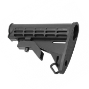 Durable, adjustable M4-style stock for AR-15/AR-10. QD sling studs, matte finish. Lifetime warranty.