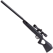 The Crosman Break Barrel Pellet Rifle, powered by Nitro Piston technology, offering more accuracy, speed, and power. Durable all-weather synthetic stock, integrated muzzle brake for reduced noise, 4x32mm CenterPoint scope for downrange accuracy.