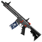 Crosman R1 Fallen Patriots Blowback CO2 Full Auto BB Rifle - Realistic M4/AR styled airgun with blowback action, semi and full-auto shooting, 25 round magazine, and adjustable stock.