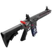 Crosman R1 Fallen Patriots Blowback CO2 Full Auto BB Rifle - Realistic M4/AR styled airgun with blowback action, semi and full-auto shooting, 25 round magazine, and adjustable stock.