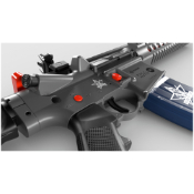Crosman R1 Fallen Patriots Blowback CO2 Full Auto BB Rifle - Realistic M4/AR styled airgun with blowback action, semi and full-auto shooting, 25 round magazine, and adjustable stock.