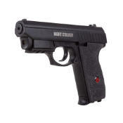 Discover the Crosman Night Stalker CO2 BB Pistol, shooting at 420 FPS with realistic build, blowback action, and integrated laser for accurate targeting at ReplicaAirguns.ca.