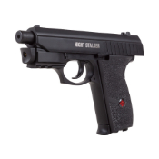 Discover the Crosman Night Stalker CO2 BB Pistol, shooting at 420 FPS with realistic build, blowback action, and integrated laser for accurate targeting at ReplicaAirguns.ca.