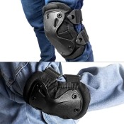 Enhance your protection with these military-style knee pads featuring a hard plastic shell, adjustable velcro straps, and inner padding for comfort. Must-have for combat scenarios 