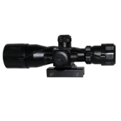 Enhance your hunting precision with the 2.5-10x40 Rifle Scope featuring Mil-dot crosshair, red/green illuminated reticles, and a red laser for improved targeting. Available at ReplicaAirguns.ca.
