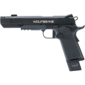 Enhance your airsoft game with the Echo1 Wolfsbane M1911 GBB Pistol. Gas Blowback, 300-320 FPS, metal slide and frame, vented barrel compensator, and 31-round extended magazine. Realistic blowback and ambidextrous safety. Get it at ReplicaAirguns.ca.