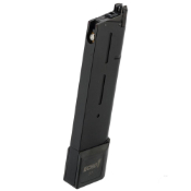 Enhance your airsoft game with the Echo1 Wolfsbane M1911 Gas Pistol Magazine. Compatible with Wolfsbane M1911 Gas Pistol, 31-round capacity, powered by green gas. Heavyweight construction with a matte black finish. Get it at ReplicaAirguns.ca.