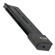 Enhance your airsoft game with the Echo1 Wolfsbane M1911 Gas Pistol Magazine. Compatible with Wolfsbane M1911 Gas Pistol, 31-round capacity, powered by green gas. Heavyweight construction with a matte black finish. Get it at ReplicaAirguns.ca.