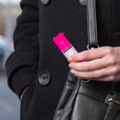 SABRE Red .54 Oz Pink NBCF Hardcase w/Key Ring in Small Clam Shell