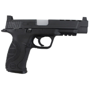 Step into the world of precision with the KWC M&P 40 Extended Barrel CO2 Airsoft Pistol. This realistic replica features an extended ported metal slide, adjustable white dot sights, and a powerful blowback system.