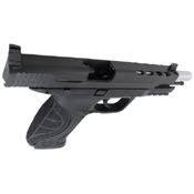 Step into the world of precision with the KWC M&P 40 Extended Barrel CO2 Airsoft Pistol. This realistic replica features an extended ported metal slide, adjustable white dot sights, and a powerful blowback system.